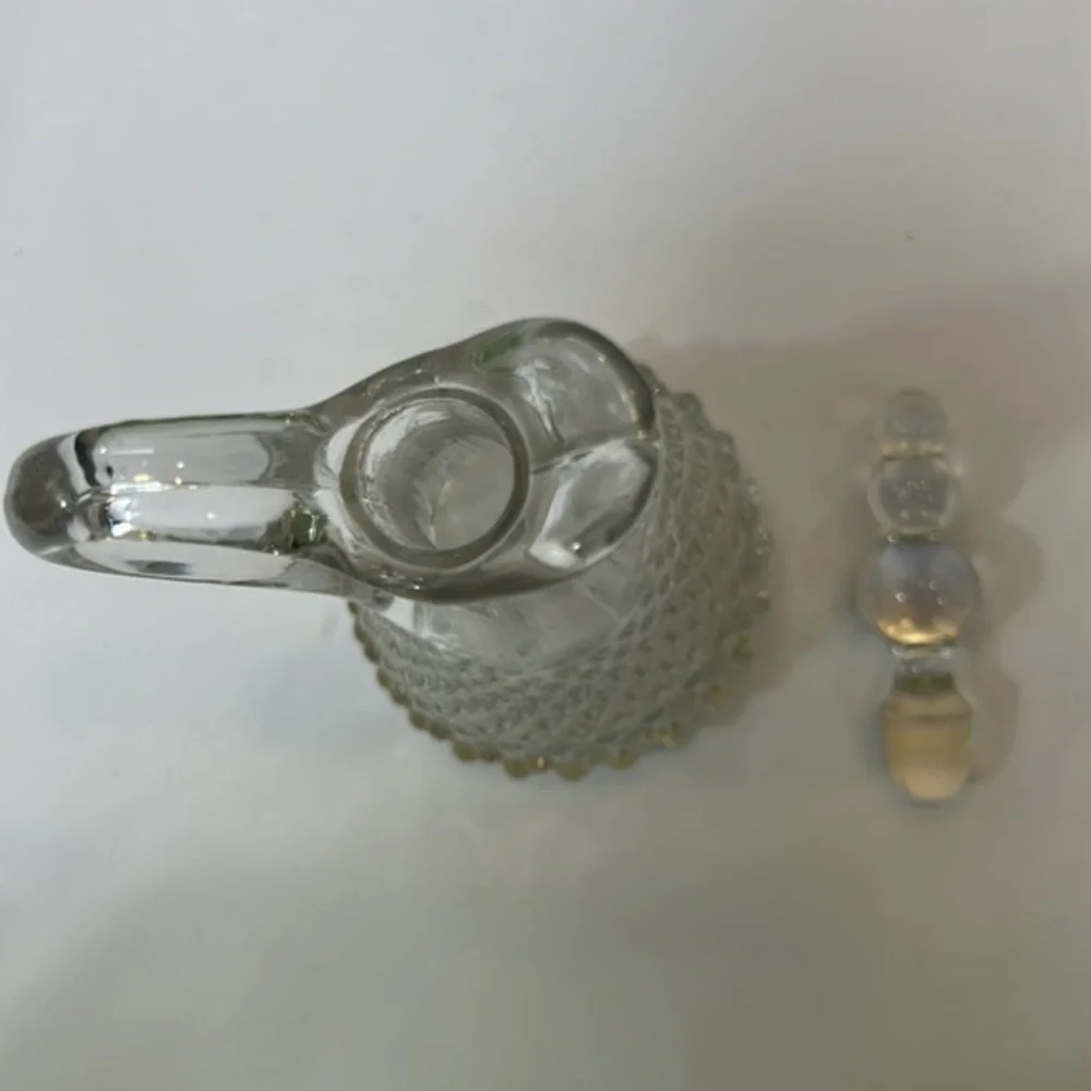 Hobnail Clear Glass Cruet Bottle with Stopper